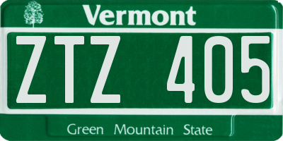 VT license plate ZTZ405