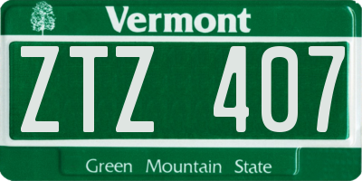 VT license plate ZTZ407