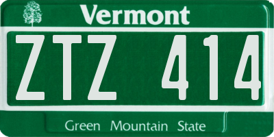 VT license plate ZTZ414