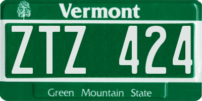 VT license plate ZTZ424