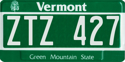 VT license plate ZTZ427
