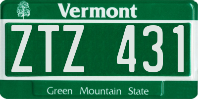 VT license plate ZTZ431