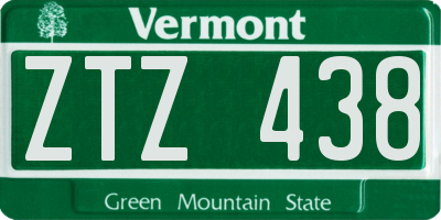 VT license plate ZTZ438