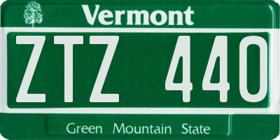 VT license plate ZTZ440