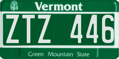VT license plate ZTZ446