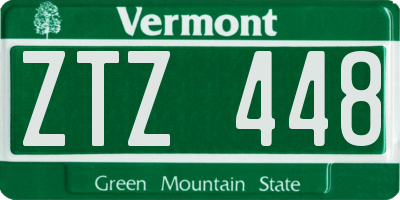VT license plate ZTZ448