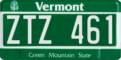 VT license plate ZTZ461