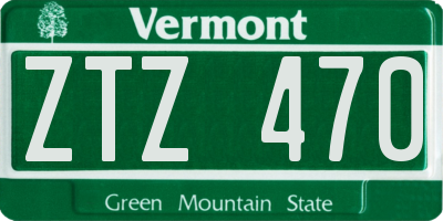 VT license plate ZTZ470
