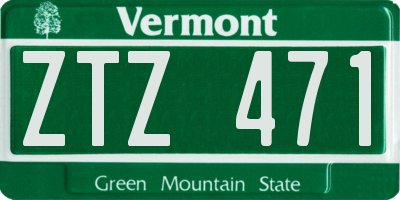 VT license plate ZTZ471