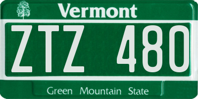 VT license plate ZTZ480