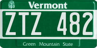 VT license plate ZTZ482