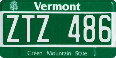 VT license plate ZTZ486