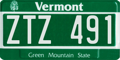 VT license plate ZTZ491