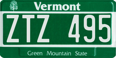 VT license plate ZTZ495