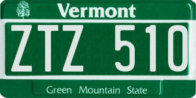 VT license plate ZTZ510