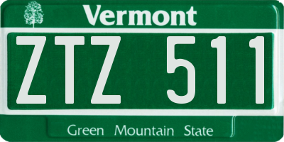 VT license plate ZTZ511