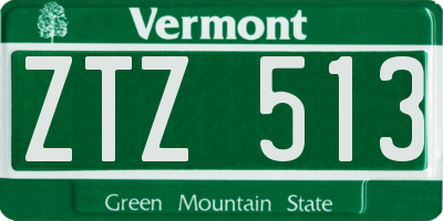 VT license plate ZTZ513