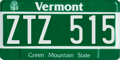 VT license plate ZTZ515