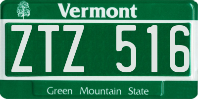 VT license plate ZTZ516