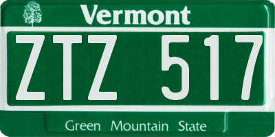 VT license plate ZTZ517
