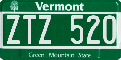 VT license plate ZTZ520
