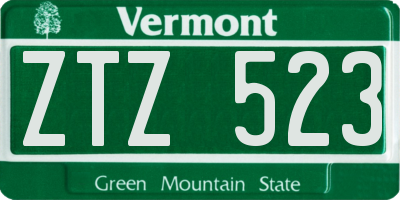 VT license plate ZTZ523