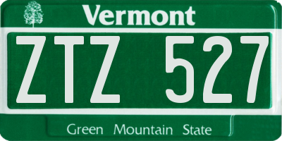 VT license plate ZTZ527