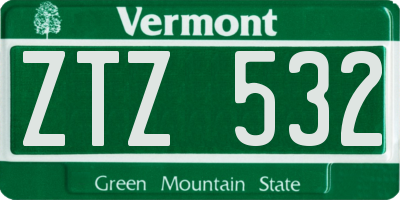 VT license plate ZTZ532