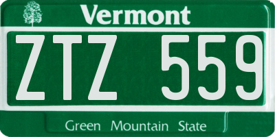 VT license plate ZTZ559