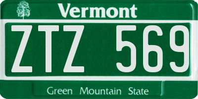 VT license plate ZTZ569