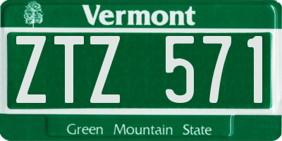 VT license plate ZTZ571