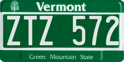 VT license plate ZTZ572