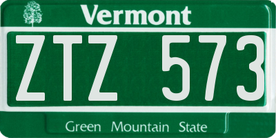 VT license plate ZTZ573