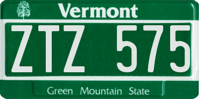 VT license plate ZTZ575