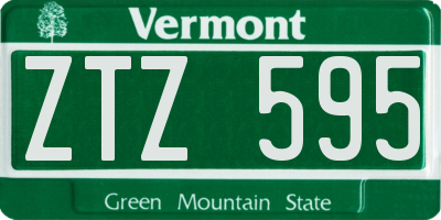 VT license plate ZTZ595