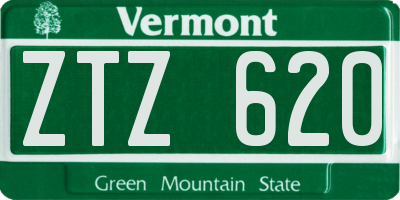 VT license plate ZTZ620