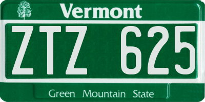 VT license plate ZTZ625