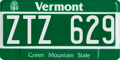 VT license plate ZTZ629
