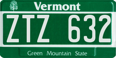 VT license plate ZTZ632