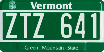 VT license plate ZTZ641