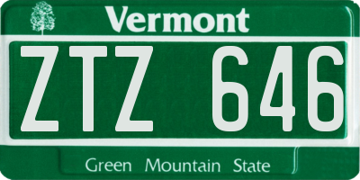 VT license plate ZTZ646