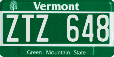 VT license plate ZTZ648