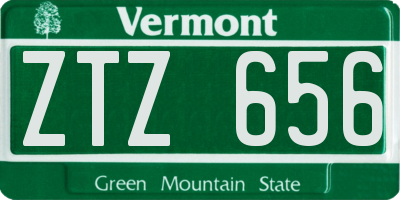 VT license plate ZTZ656