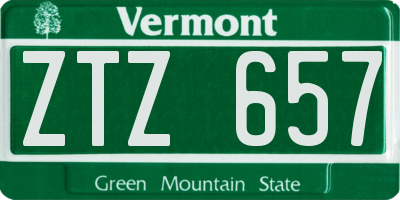 VT license plate ZTZ657