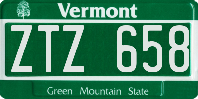 VT license plate ZTZ658