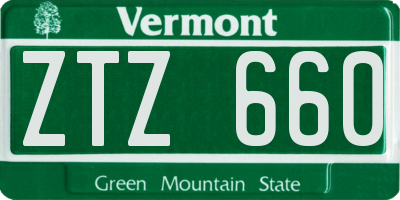 VT license plate ZTZ660
