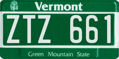 VT license plate ZTZ661