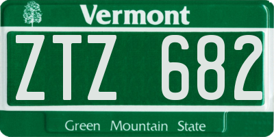 VT license plate ZTZ682