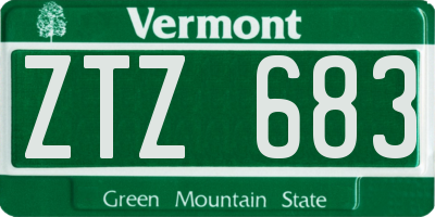 VT license plate ZTZ683