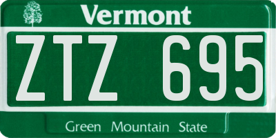 VT license plate ZTZ695